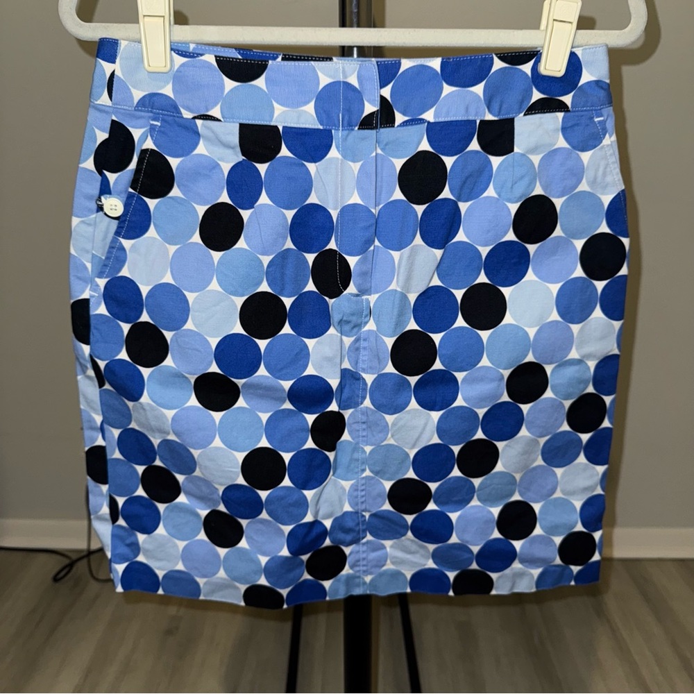 Talbots Women’s‎ size 10 Blue White Black Polka Dot Skirt